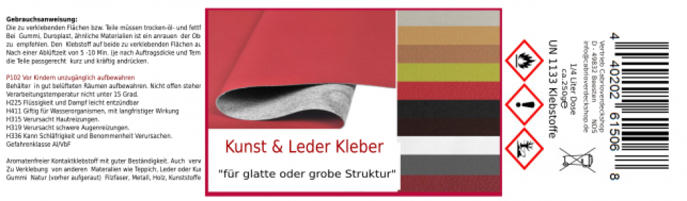 Preview: Kunstleder Kleber 1/4Liter