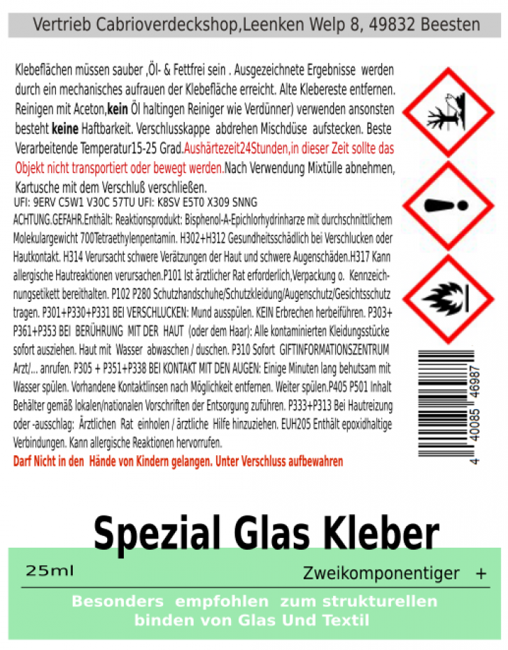 Heckscheiben Kleber